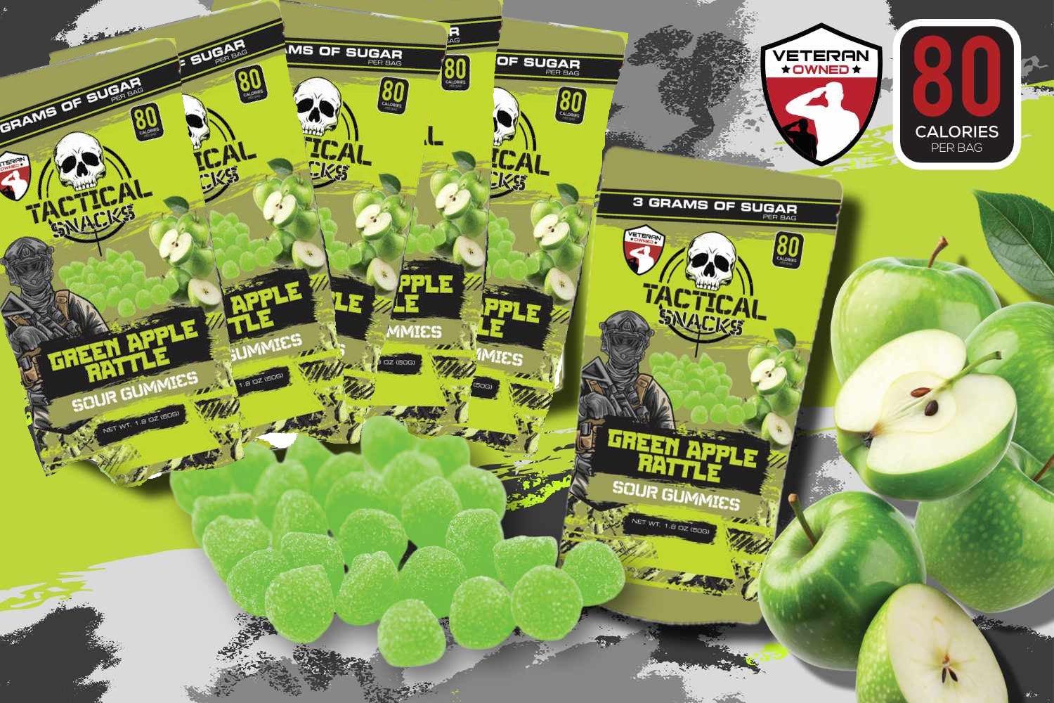 Tactical Snacks Green Apple Rattle Gummy Candy (No Box)