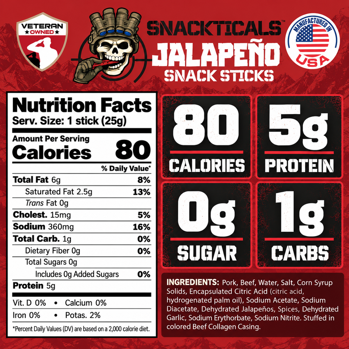 Snackticals Jalapeno Snack Sticks
