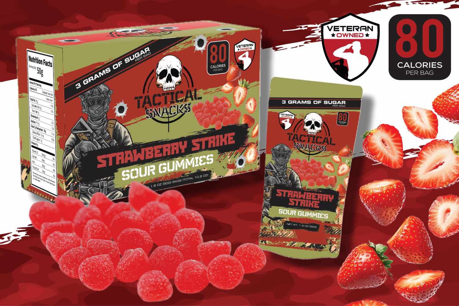 Tactical Snacks Strawberry Strike Gummy Candy